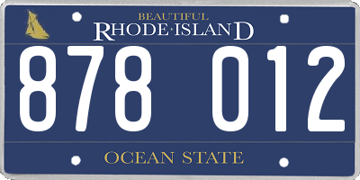 RI license plate 878012