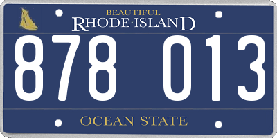 RI license plate 878013