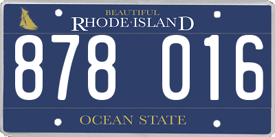 RI license plate 878016