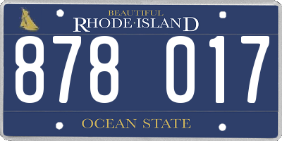 RI license plate 878017