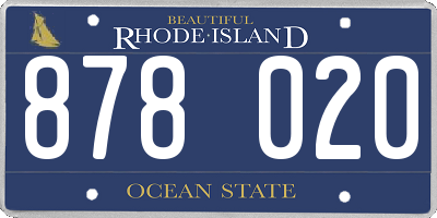 RI license plate 878020