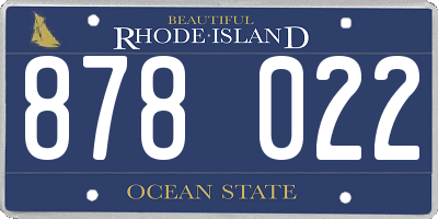RI license plate 878022