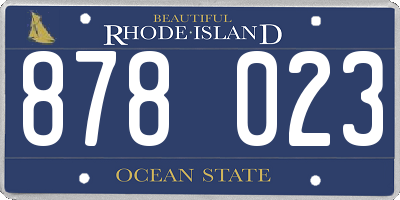 RI license plate 878023