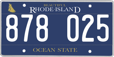 RI license plate 878025