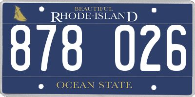 RI license plate 878026