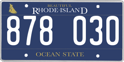 RI license plate 878030