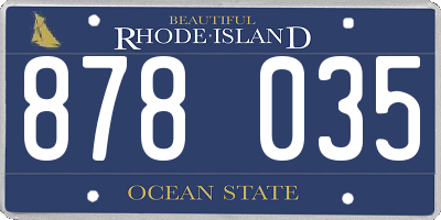 RI license plate 878035
