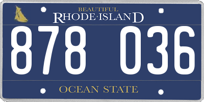 RI license plate 878036