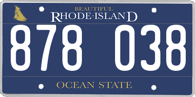 RI license plate 878038