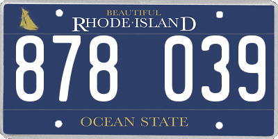 RI license plate 878039