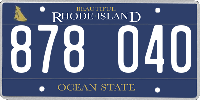 RI license plate 878040