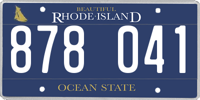 RI license plate 878041
