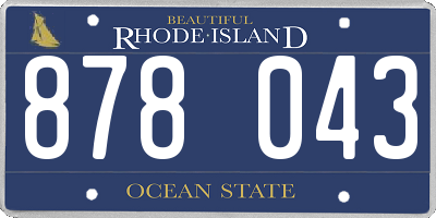 RI license plate 878043