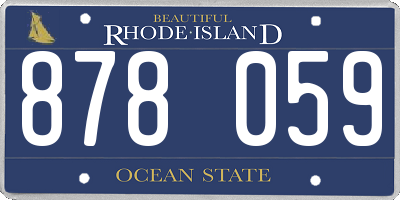 RI license plate 878059