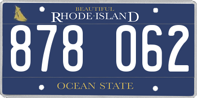 RI license plate 878062
