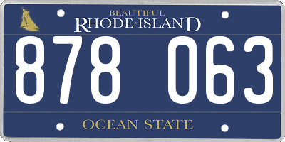 RI license plate 878063