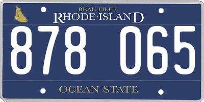 RI license plate 878065