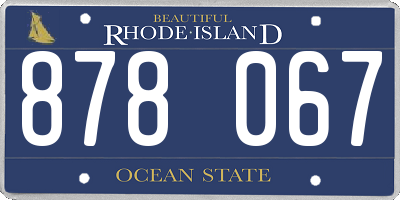 RI license plate 878067