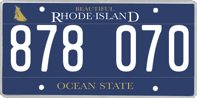 RI license plate 878070