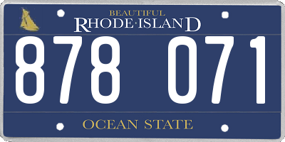 RI license plate 878071