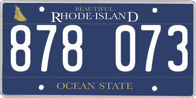 RI license plate 878073