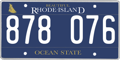 RI license plate 878076