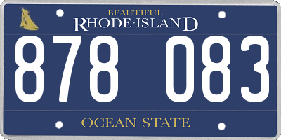 RI license plate 878083