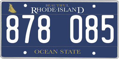 RI license plate 878085