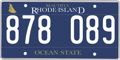 RI license plate 878089