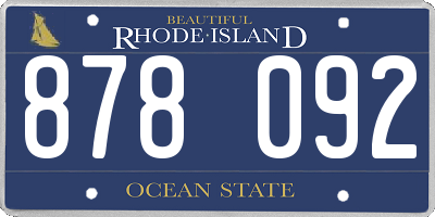 RI license plate 878092