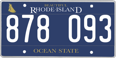RI license plate 878093
