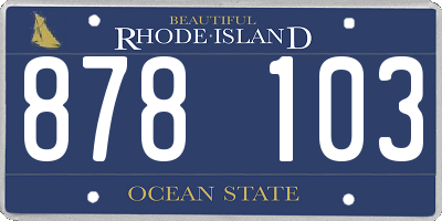 RI license plate 878103