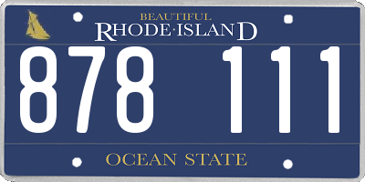 RI license plate 878111