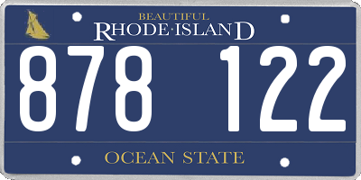 RI license plate 878122