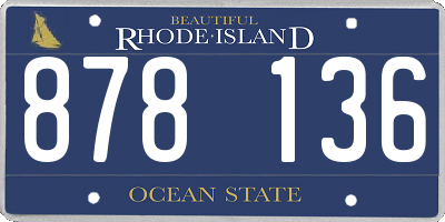 RI license plate 878136