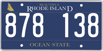 RI license plate 878138