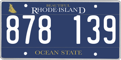 RI license plate 878139