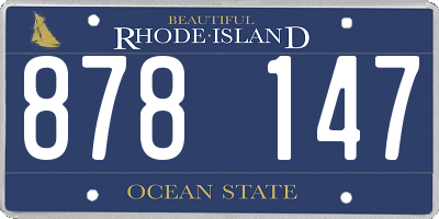 RI license plate 878147