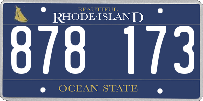 RI license plate 878173