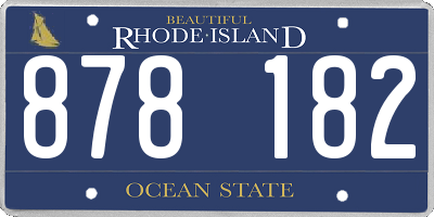 RI license plate 878182