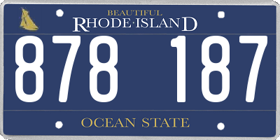 RI license plate 878187