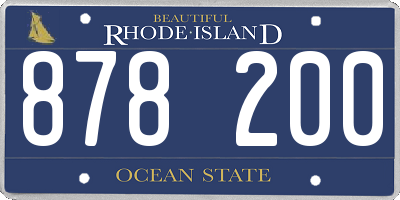 RI license plate 878200