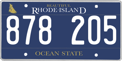 RI license plate 878205