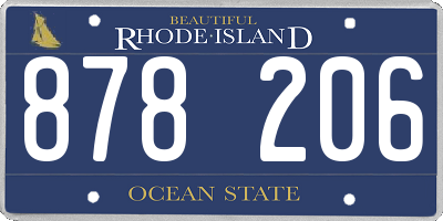 RI license plate 878206