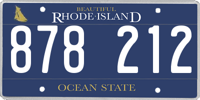 RI license plate 878212