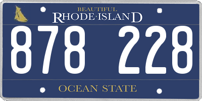 RI license plate 878228