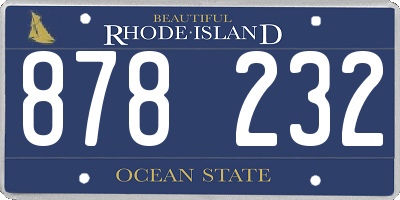 RI license plate 878232