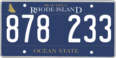 RI license plate 878233