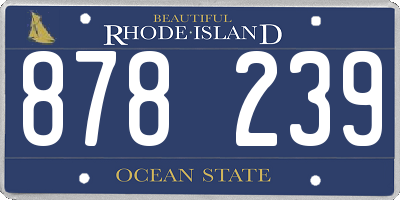 RI license plate 878239