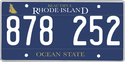 RI license plate 878252